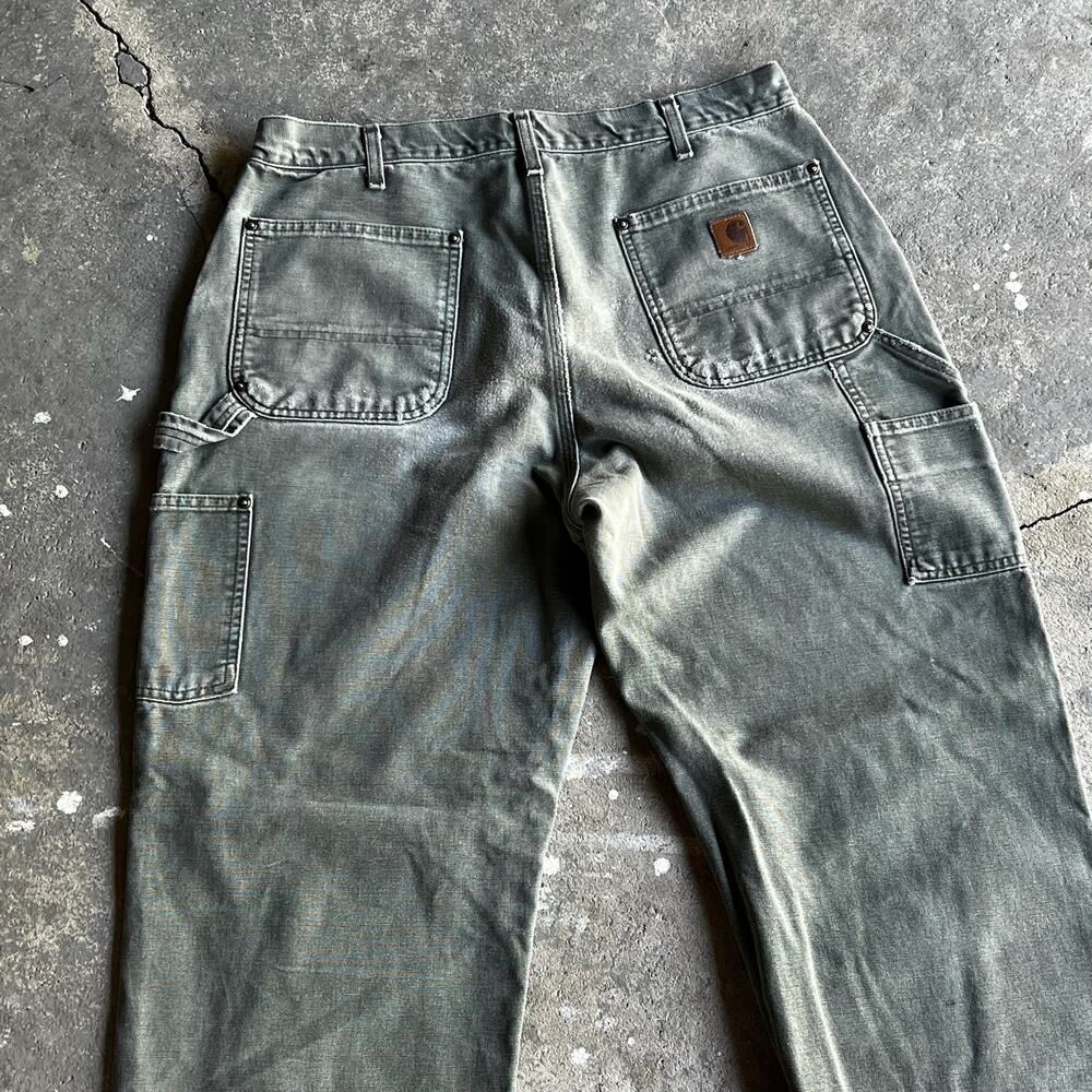 Carhartt green double knee work wear carpenter pants - Picture 5 of 12